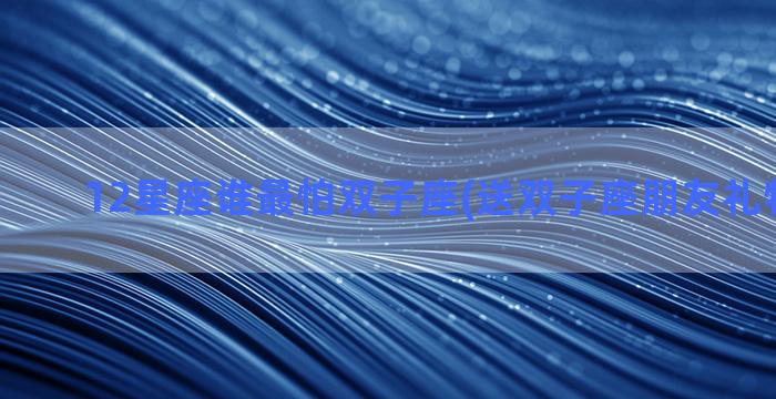 12星座谁最怕双子座(送双子座朋友礼物排行榜)