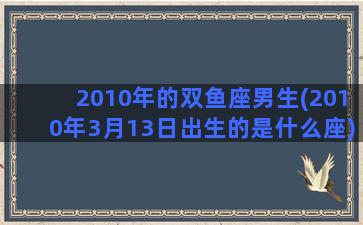 2010年的双鱼座男生(2010年3月13日出生的是什么座)