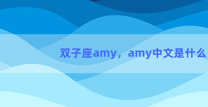 双子座amy，amy中文是什么