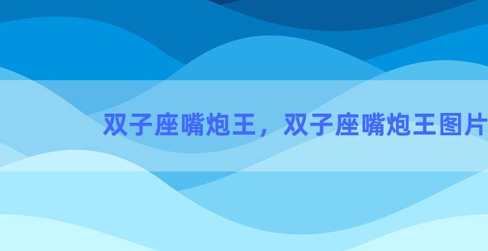 双子座嘴炮王，双子座嘴炮王图片