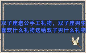 双子座老公手工礼物，双子座男生喜欢什么礼物送给双子男什么礼物最好