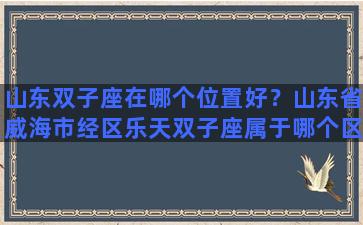 山东双子座在哪个位置好？山东省威海市经区乐天双子座属于哪个区