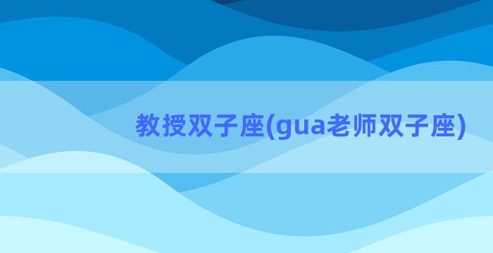 教授双子座(gua老师双子座)